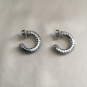 John Hardy Vintage 925 Sterling Dot Hoop Earrings